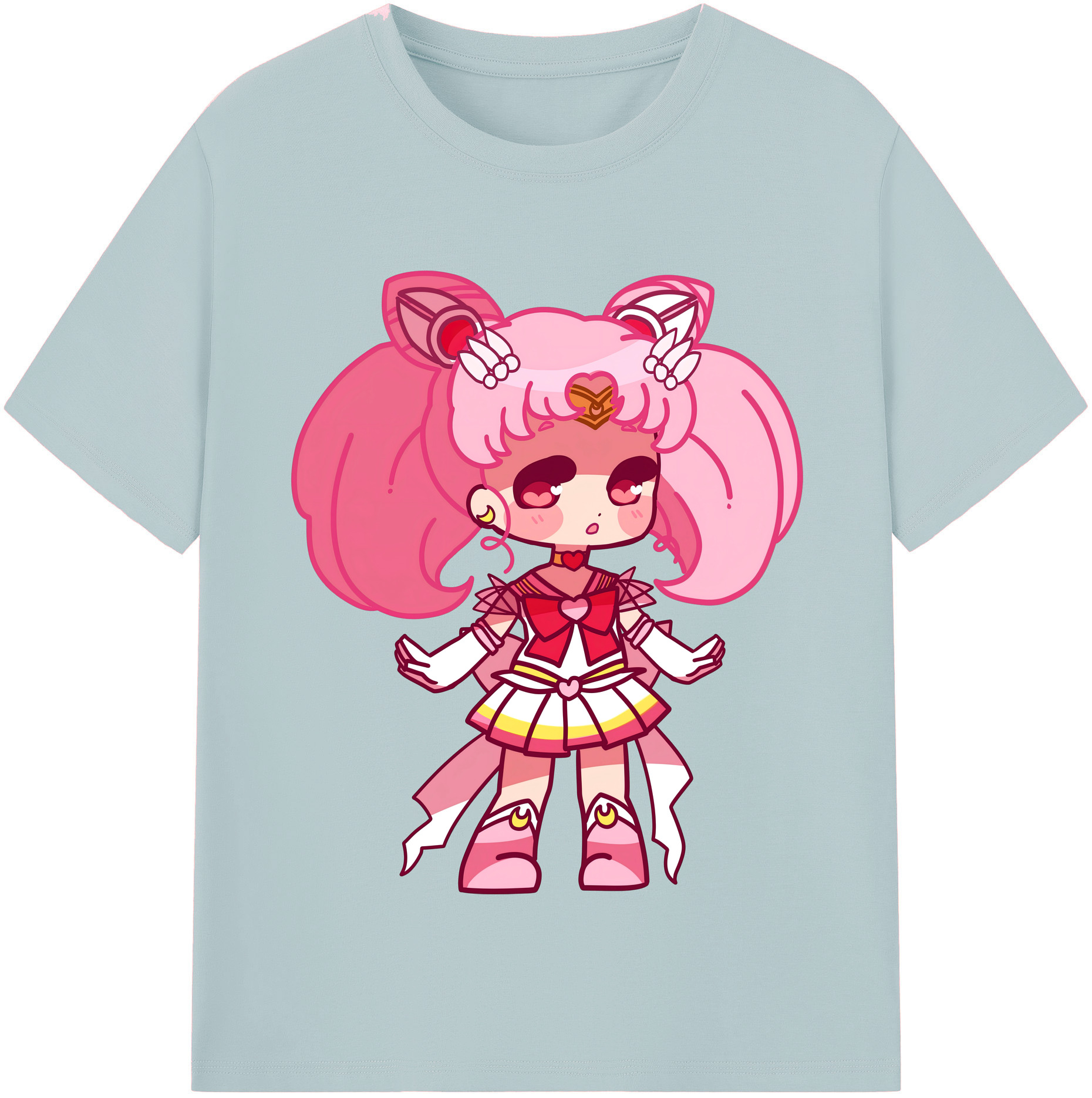 （画像用） 美少女戦士セーラームーン ちびうさ Sailor Moon Chibiusa Tsukino Usagi Small Lady Serenity 綿100％半袖Tシャツ（フロントプリント）
